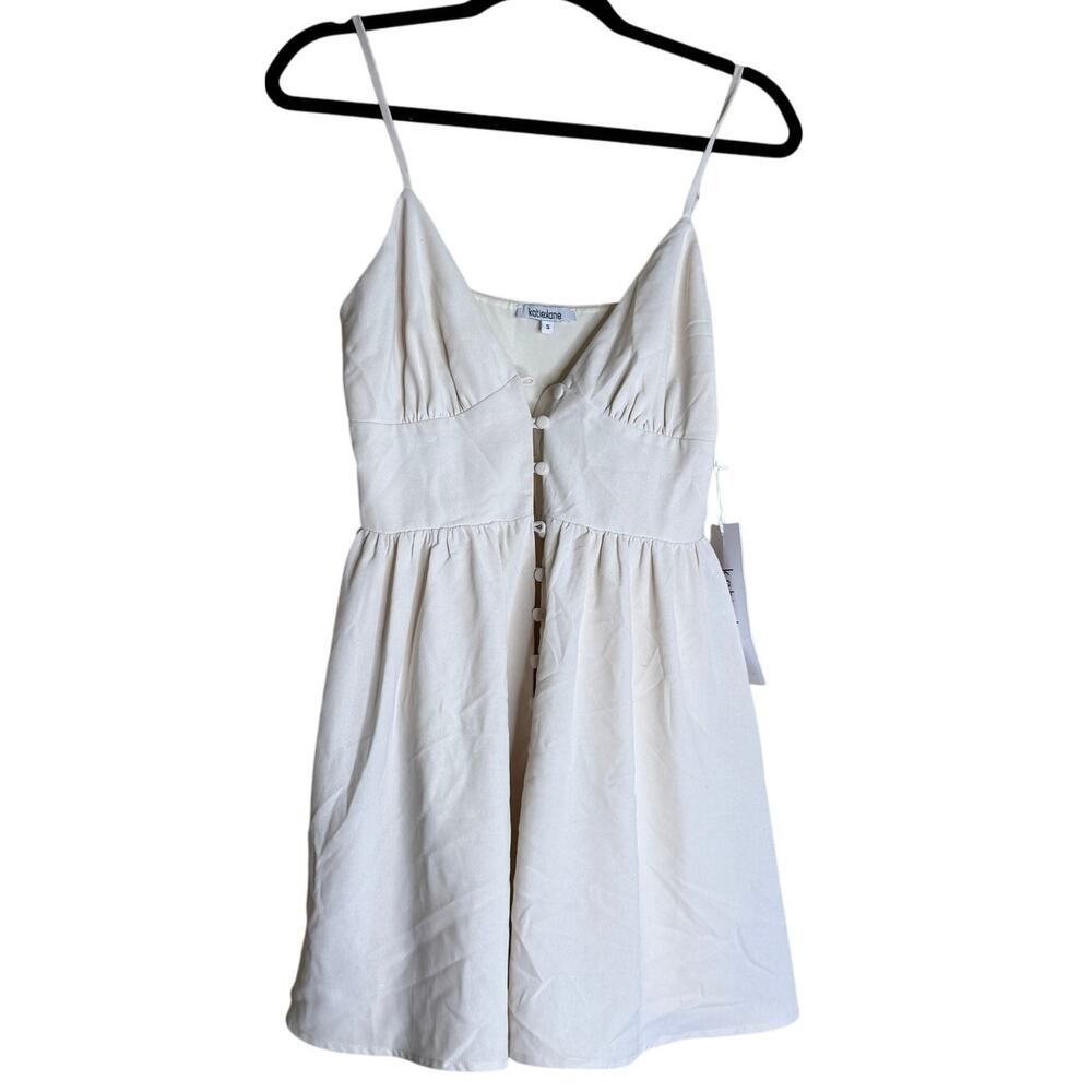 Katie K Lane Mini Dress Baby Doll Women Small coquette Fit Flare poplin romantic